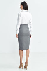 High waist tennis-type stripes formal skirt