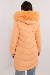 Detachable fur knee-length jacket