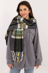 Decorative tassels classic check pattern scarf