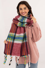 Decorative tassels classic check pattern scarf