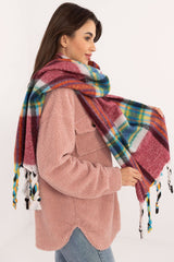 Decorative tassels classic check pattern scarf