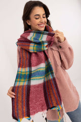 Decorative tassels classic check pattern scarf