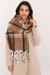 Decorative tassels classic check pattern scarf