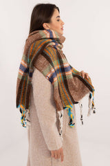 Decorative tassels classic check pattern scarf