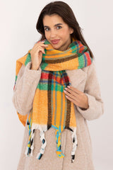 Decorative tassels classic check pattern scarf