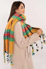 Decorative tassels classic check pattern scarf