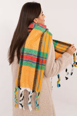 Decorative tassels classic check pattern scarf