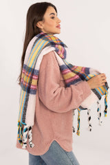 Decorative tassels classic check pattern scarf