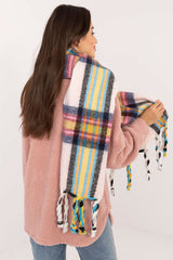 Decorative tassels classic check pattern scarf