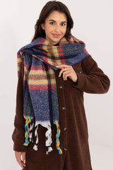 Decorative tassels classic check pattern scarf