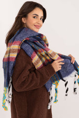 Decorative tassels classic check pattern scarf