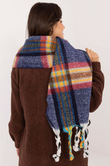 Decorative tassels classic check pattern scarf