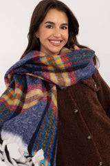 Decorative tassels classic check pattern scarf