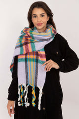 Decorative tassels classic check pattern scarf