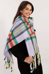 Decorative tassels classic check pattern scarf