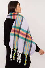 Decorative tassels classic check pattern scarf