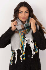 Decorative tassels classic check pattern scarf