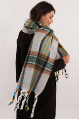 Decorative tassels classic check pattern scarf