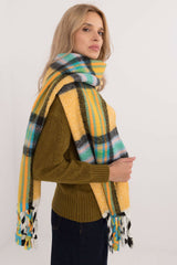 Decorative tassels classic check pattern scarf