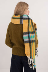 Decorative tassels classic check pattern scarf