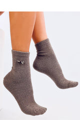 Brown adorable bow socks