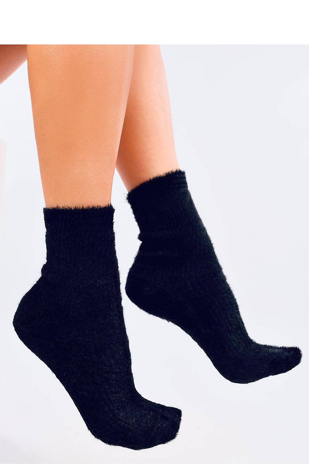 Women's winter black fur socks