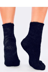 Women's winter black fur socks