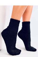 Women's winter black fur socks