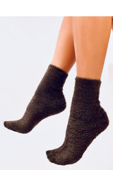 Women's winter brown fur socks