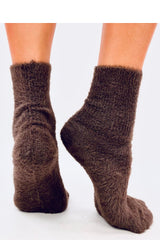 Women's winter brown fur socks