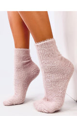 Women's winter pink fur socks