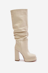 Women's knee length heel boots