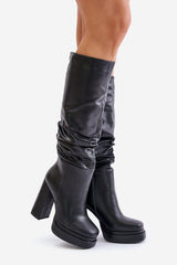 Women's knee length heel boots