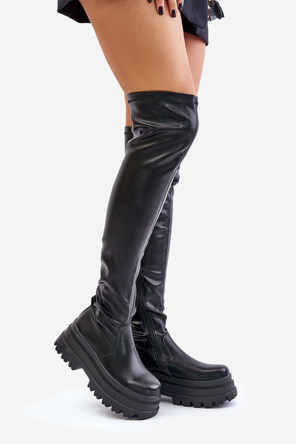 Black Thigh-Hight massive platform boots