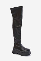 Black Thigh-Hight massive platform boots