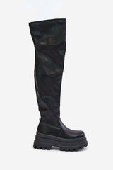 Black Thigh-Hight massive platform boots