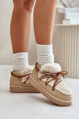 Ankle-high shaft fur snow boots