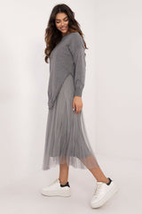 Elegant long-sleeved sweater dress set