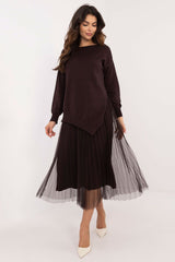 Elegant long-sleeved sweater dress set