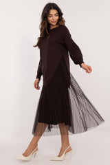 Elegant long-sleeved sweater dress set