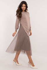 Elegant long-sleeved sweater dress set