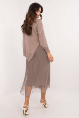 Elegant long-sleeved sweater dress set