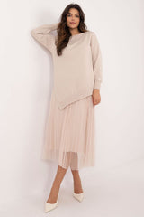 Elegant long-sleeved sweater dress set