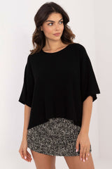 Elegant short sleeve oversize sweater