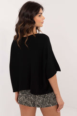 Elegant short sleeve oversize sweater