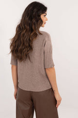 Short sleeve turtleneck casual sweater