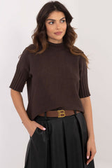 Short sleeve turtleneck casual sweater