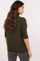 Short sleeve turtleneck casual sweater