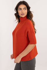 Short sleeve turtleneck casual sweater