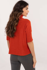 Short sleeve turtleneck casual sweater